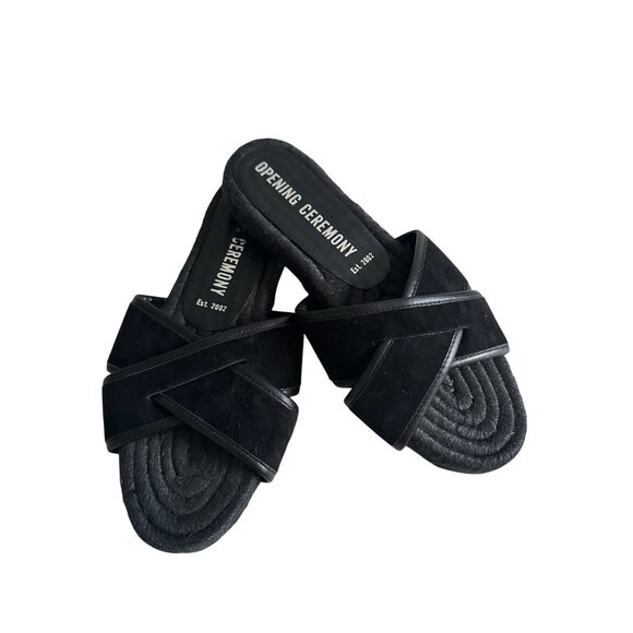 OPENING CEREMONY Black Double Strap Sandals Size 38 / US 8 - Picture 3 of 10